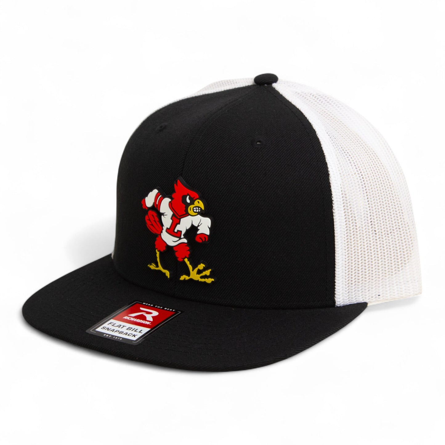 Louisville Cardinals Retro 3D Wool Blend Flat Bill Hat- Black/ White