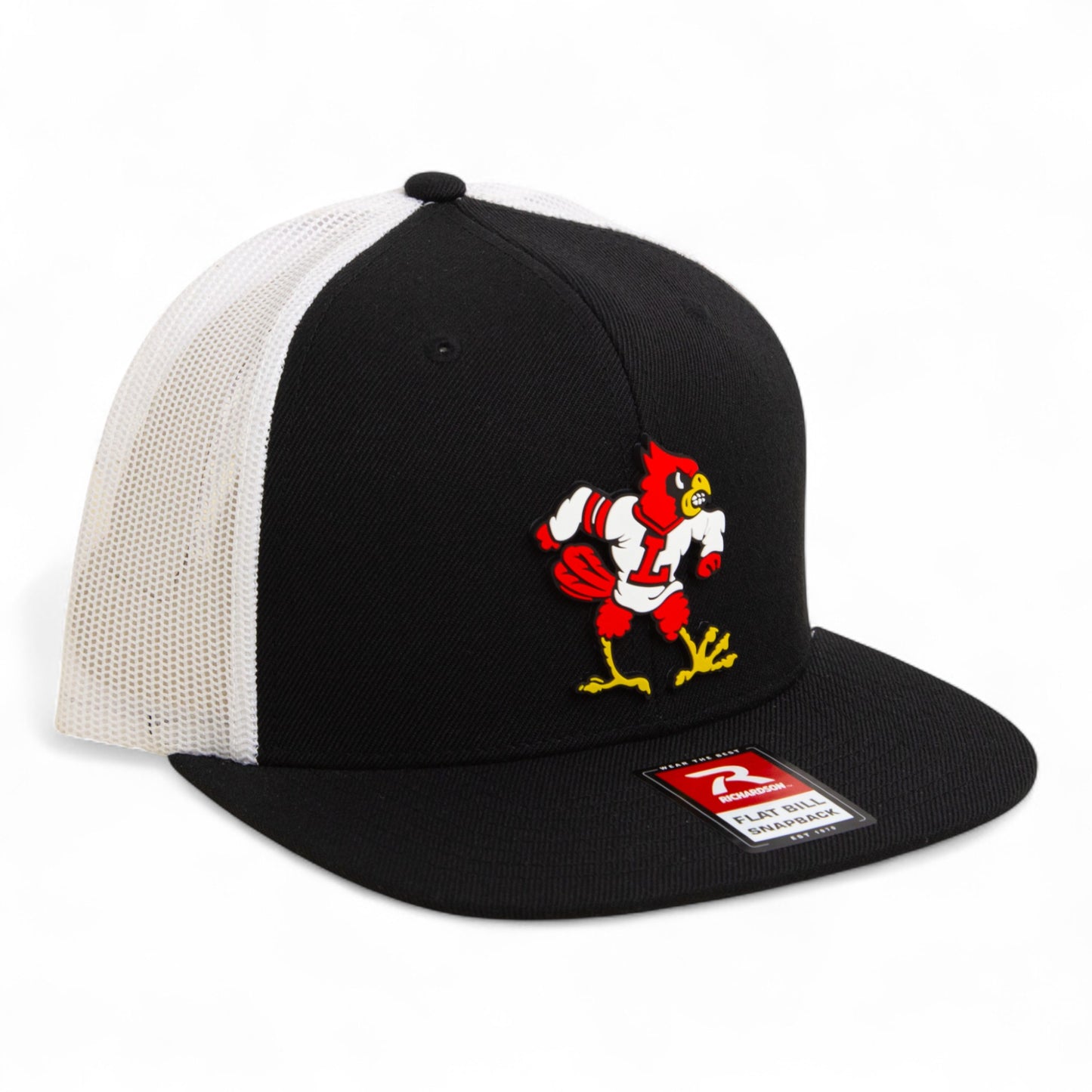 Louisville Cardinals Retro 3D Wool Blend Flat Bill Hat- Black/ White