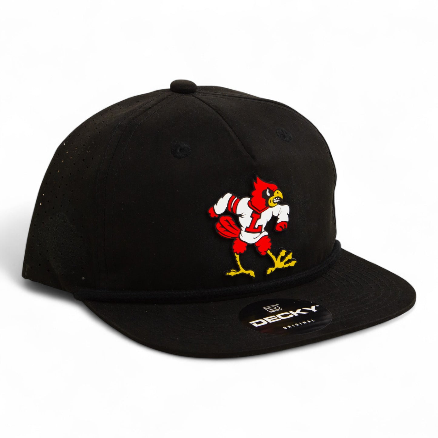 Louisville Cardinals Retro 3D Perforated Rope Hat- Black