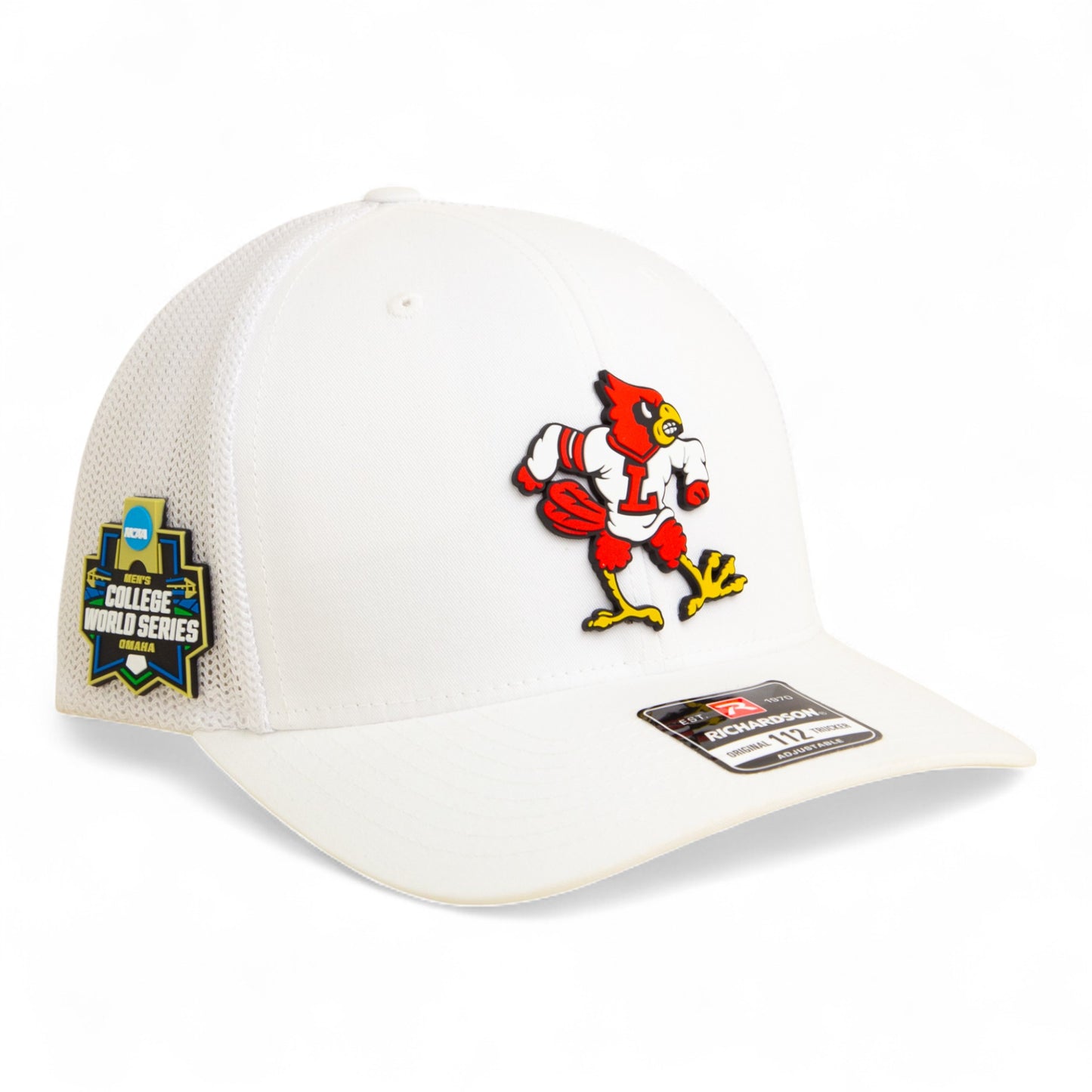 Louisville Cardinals Retro 2025 College World Series 3D Snapback Trucker Hat- White