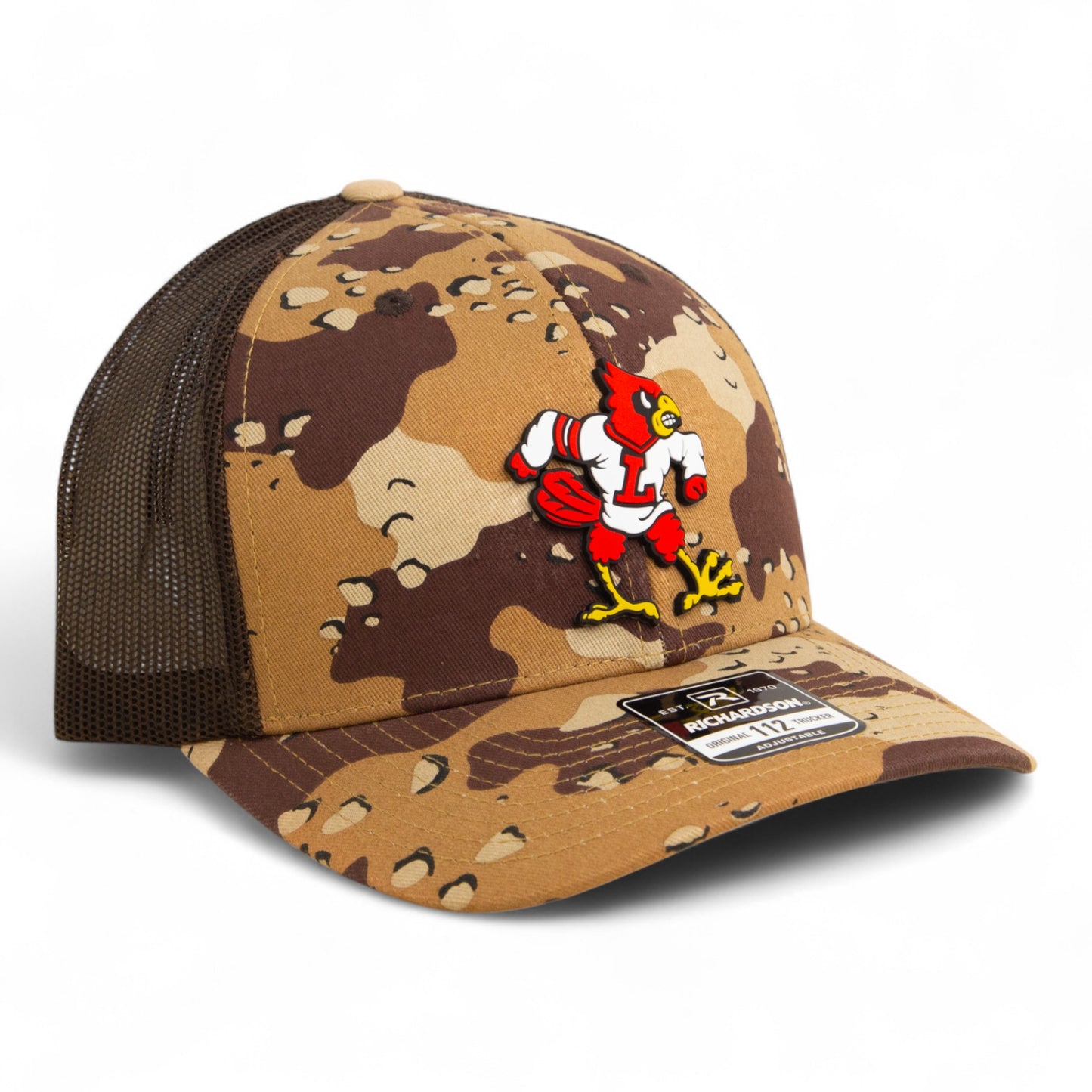 Louisville Cardinals Retro 3D Snapback Trucker Hat- Desert Camo/ Brown