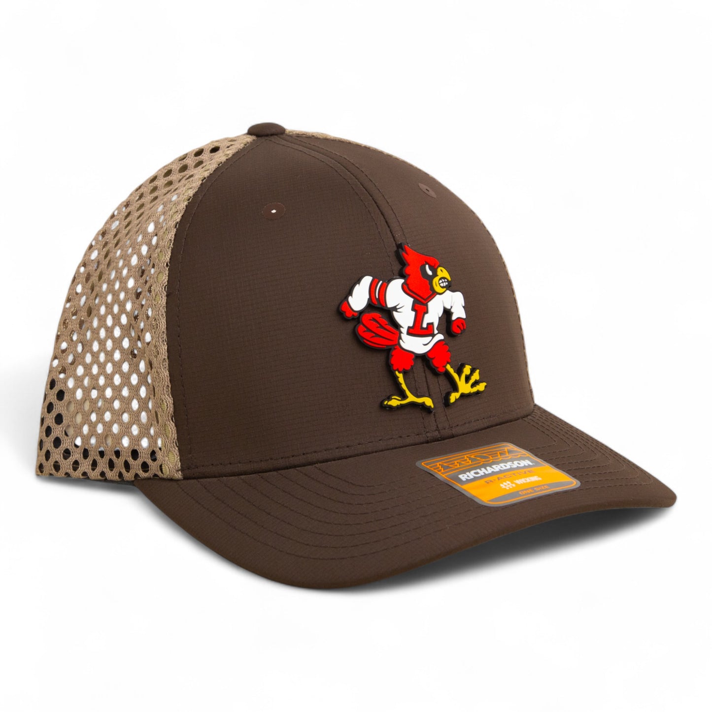 Louisville Cardinals Retro 3D Snapback Tilikum Trucker Hat- Brown/ Tan