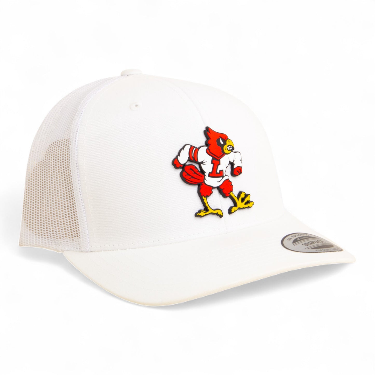 Louisville Cardinals Retro 3D YP Snapback Trucker Hat- White