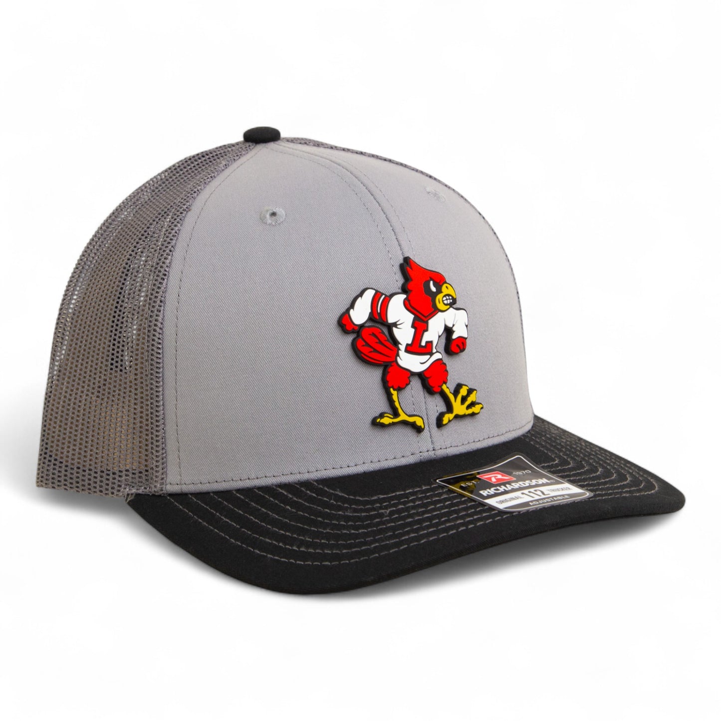Louisville Cardinals Retro 3D Snapback Trucker Hat- Grey/ Charcoal/ Black