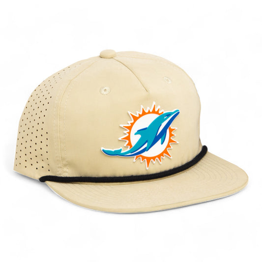 Miami Dolphins 3D Perforated Rope Hat- Birch/ Black