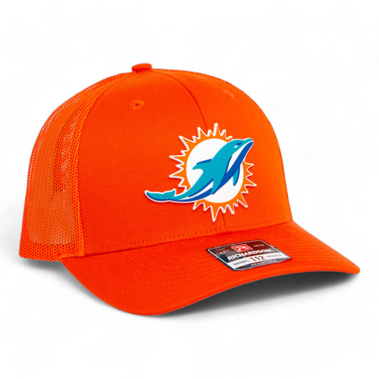 Miami Dolphins 3D Snapback Trucker Hat- Orange