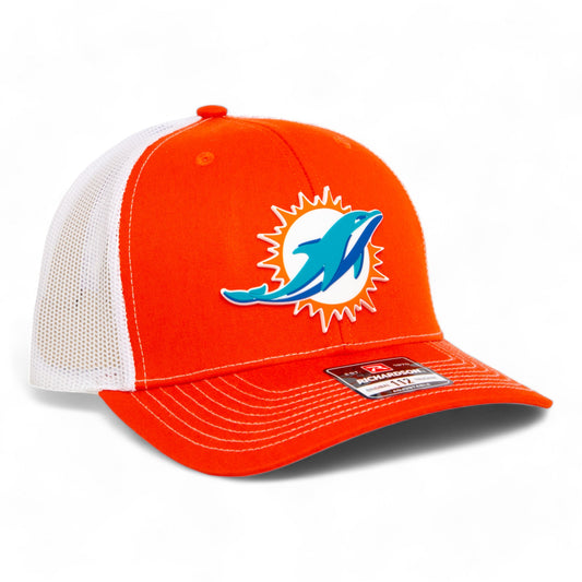 Miami Dolphins 3D Snapback Trucker Hat- Orange/ White
