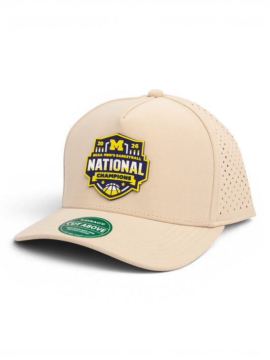 Michigan Wolverines 2026 Basketball National Champions 3D Snapback Perf Cap- Stone