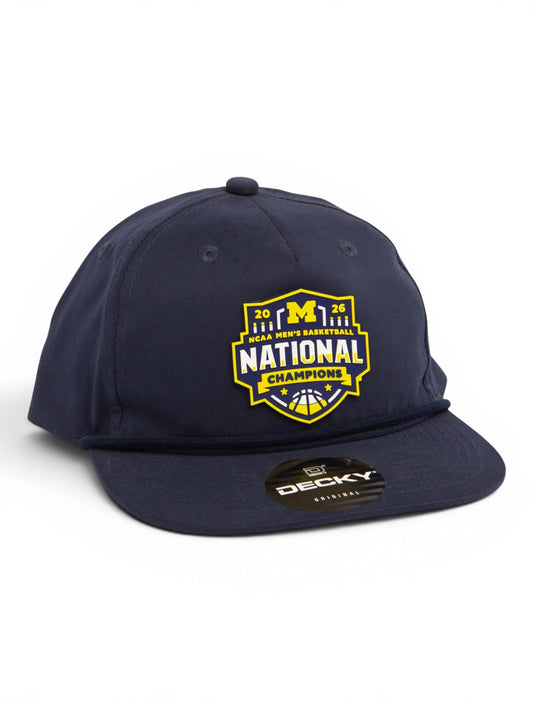 Michigan Wolverines 2026 Basketball National Champions 3D Classic Rope Hat- Navy