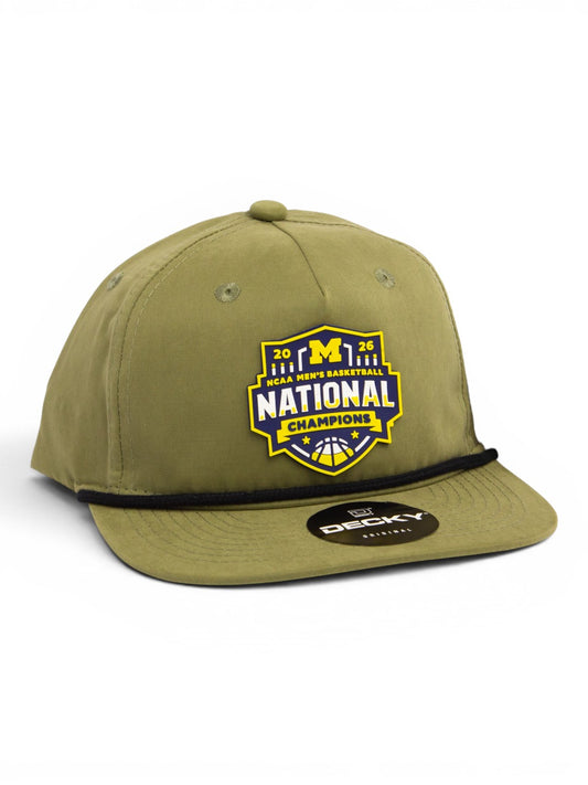 Michigan Wolverines 2026 Basketball National Champions 3D Classic Rope Hat- Loden/ Black
