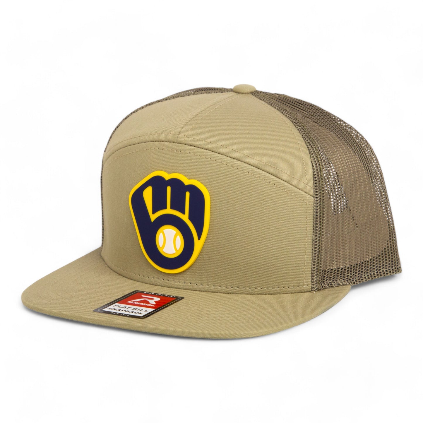 Milwaukee Brewers 3D Snapback Seven-Panel Flat Bill Trucker Hat- Pale Loden