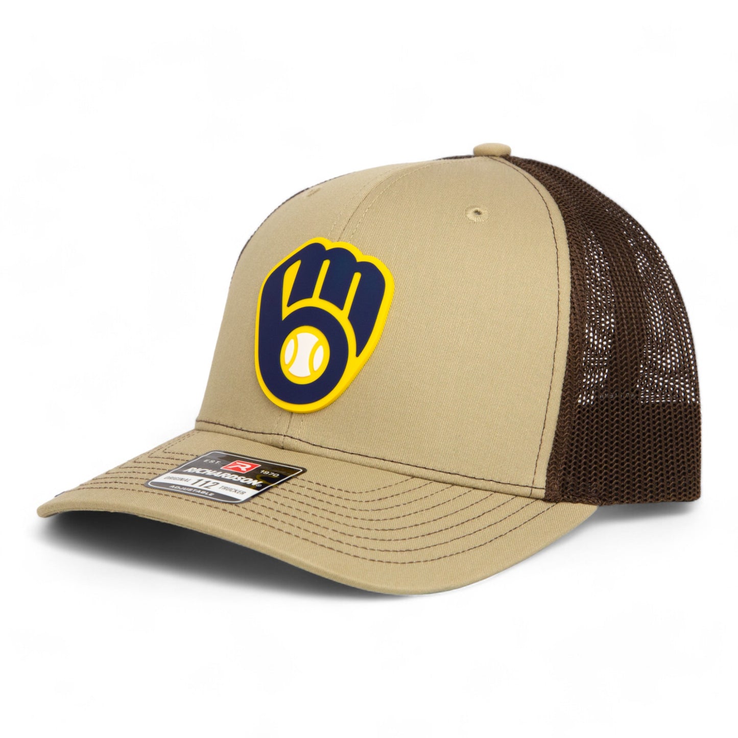 Milwaukee Brewers 3D Snapback Trucker Hat- Tan/ Coffee