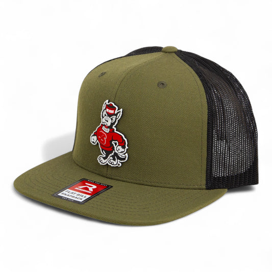 NC State Wolfpack Strutting Wolf 3D Wool Blend Flat Bill Hat- Loden/ Black