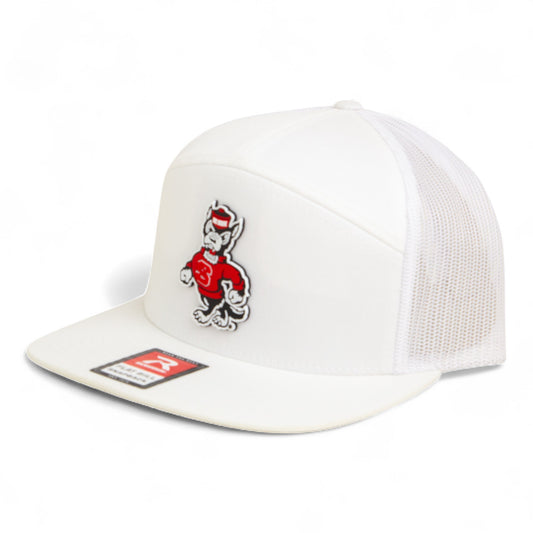 NC State Wolfpack Strutting Wolf 3D Snapback Seven-Panel Flat Bill Trucker Hat- White