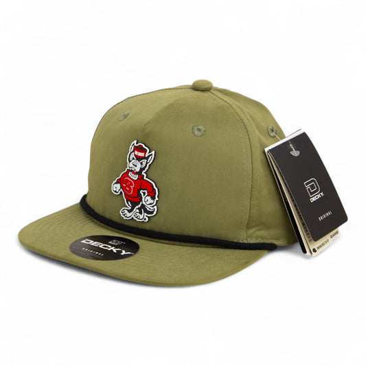 NC State Wolfpack Strutting Wolf 3D Classic Rope Hat- Loden/ Black