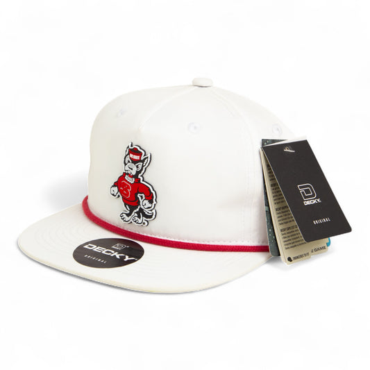 NC State Wolfpack Strutting Wolf 3D Classic Rope Hat- White/ Red