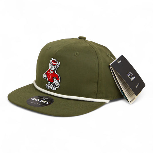 NC State Wolfpack Strutting Wolf 3D Classic Rope Hat- Olive/ White