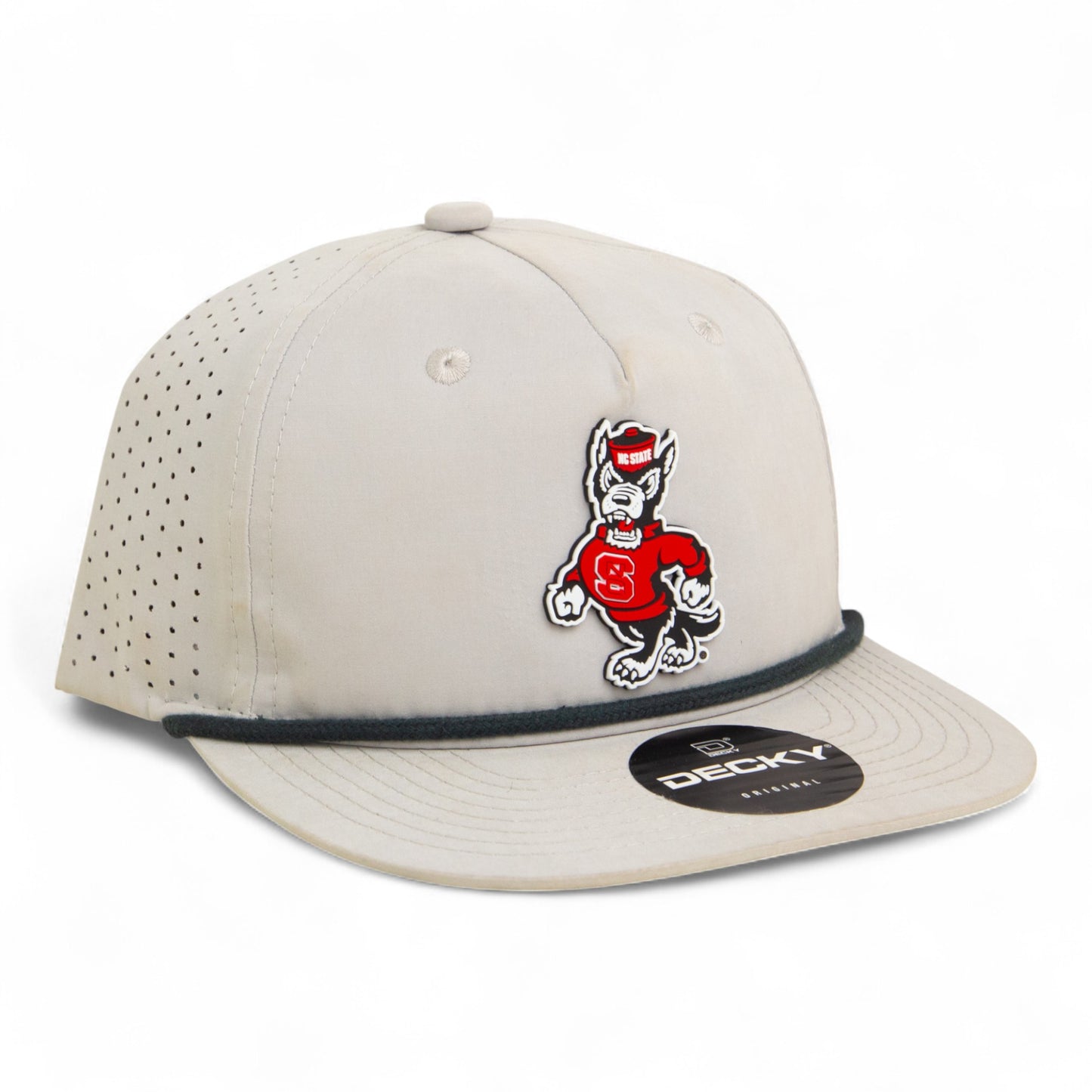 NC State Wolfpack Strutting Wolf 3D Perforated Rope Hat- Grey/ Charcoal
