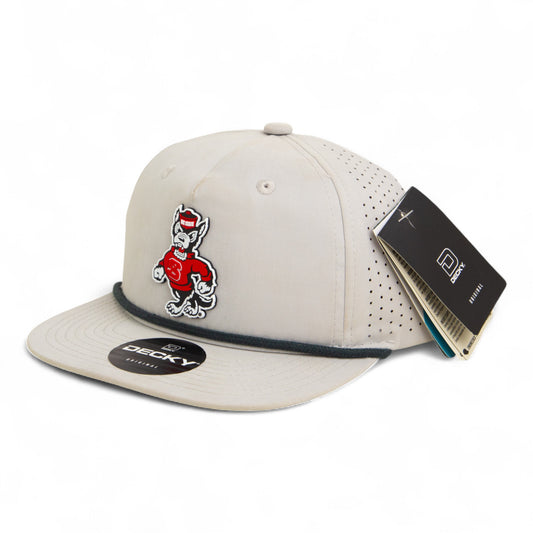 NC State Wolfpack Strutting Wolf 3D Perforated Rope Hat- Grey/ Charcoal