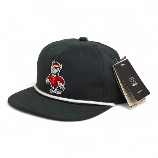 NC State Wolfpack Strutting Wolf 3D Classic Rope Hat- Charcoal/ White
