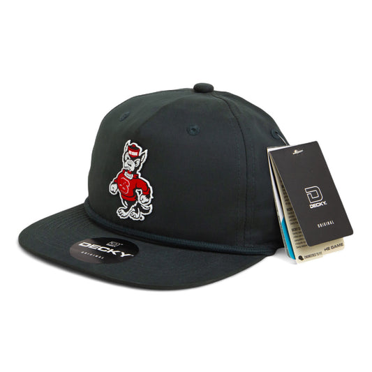 NC State Wolfpack Strutting Wolf 3D Classic Rope Hat- Charcoal