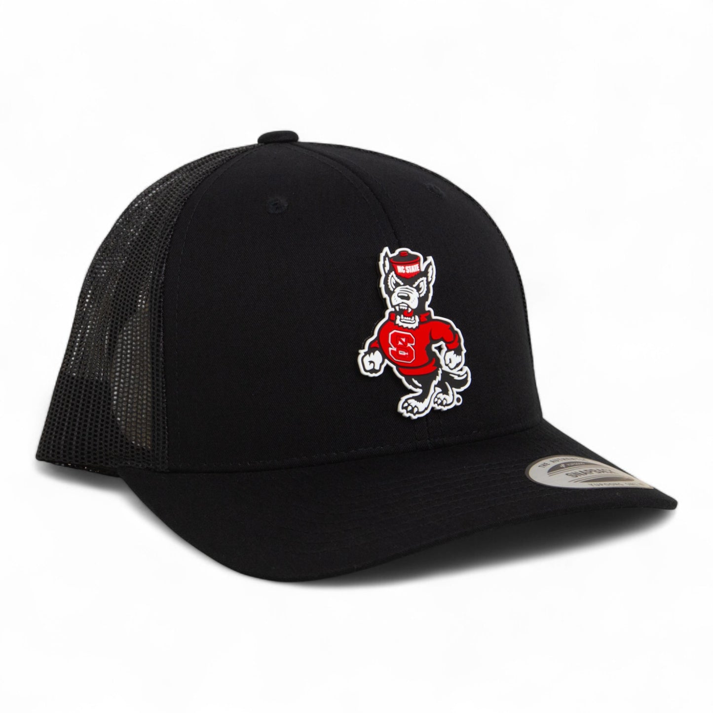 NC State Wolfpack Strutting Wolf 3D YP Snapback Trucker Hat- Black