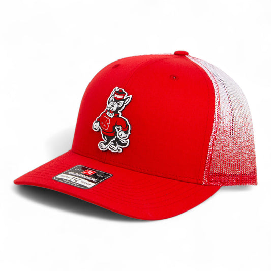NC State Wolfpack Strutting Wolf 3D Snapback Trucker Hat- Red Fade