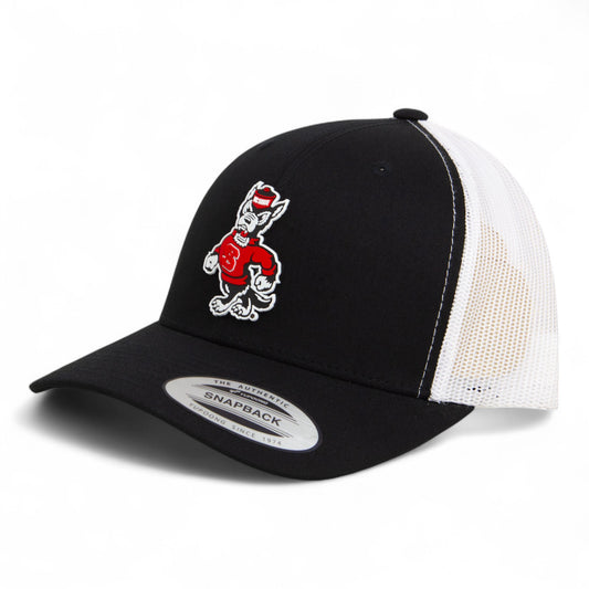 NC State Wolfpack Strutting Wolf 3D YP Snapback Trucker Hat- Black/ White