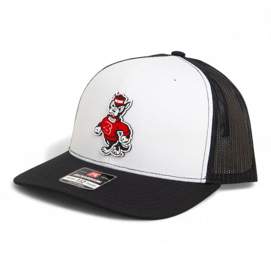 NC State Wolfpack Strutting Wolf 3D Snapback Trucker Hat- White/ Black
