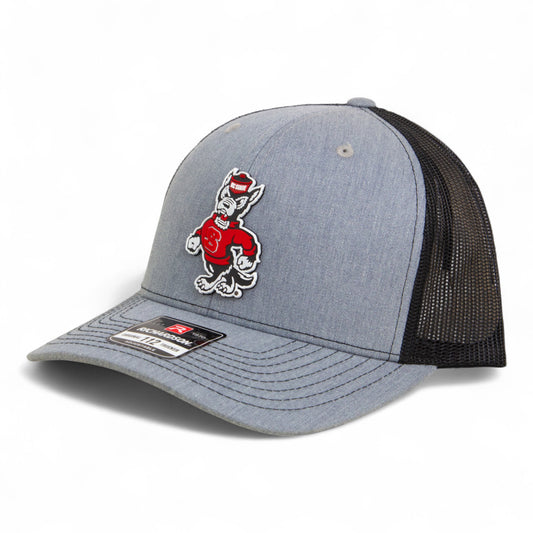 NC State Wolfpack Strutting Wolf 3D Snapback Trucker Hat- Heather Grey/ Black