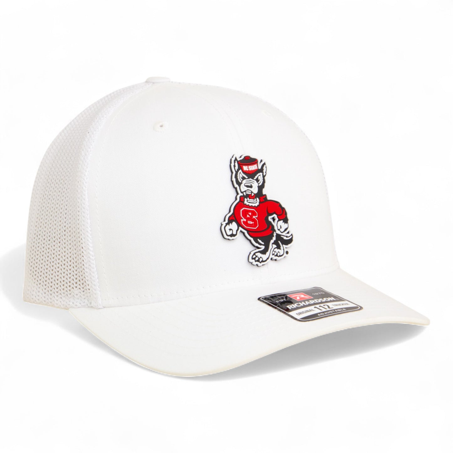 NC State Wolfpack Strutting Wolf 3D Snapback Trucker Hat- White