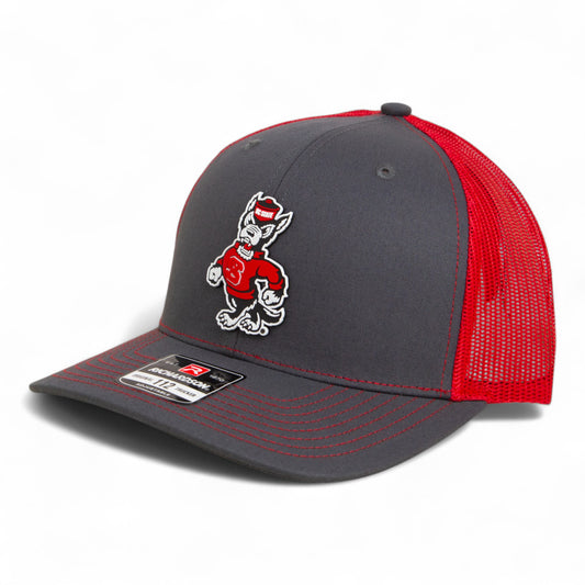 NC State Wolfpack Strutting Wolf 3D Snapback Trucker Hat- Charcoal/ Red