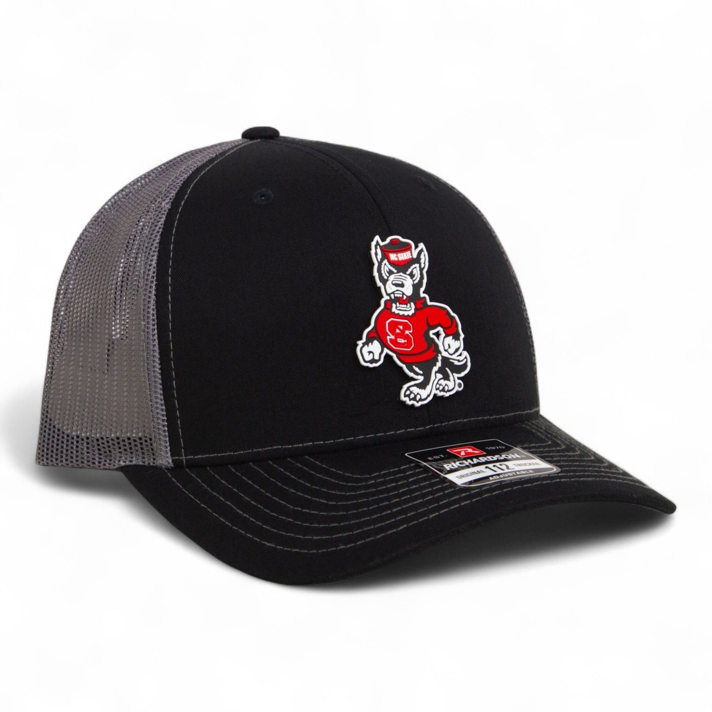 NC State Wolfpack Strutting Wolf 3D Snapback Trucker Hat- Black/ Charcoal