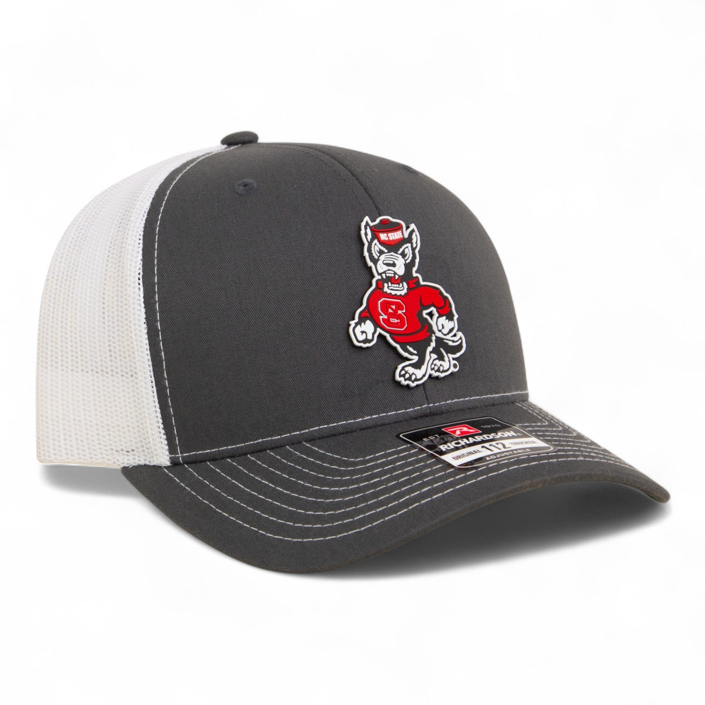NC State Wolfpack Strutting Wolf 3D Snapback Trucker Hat- Charcoal/ White