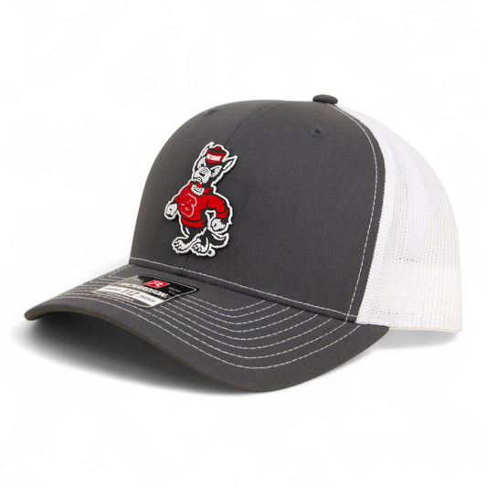 NC State Wolfpack Strutting Wolf 3D Snapback Trucker Hat- Charcoal/ White