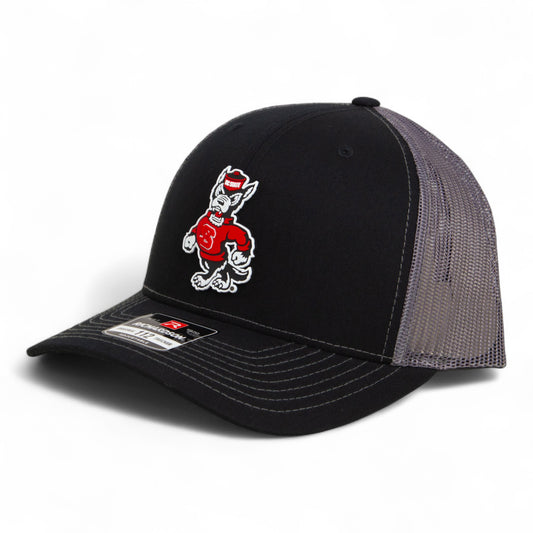 NC State Wolfpack Strutting Wolf 3D Snapback Trucker Hat- Black/ Charcoal