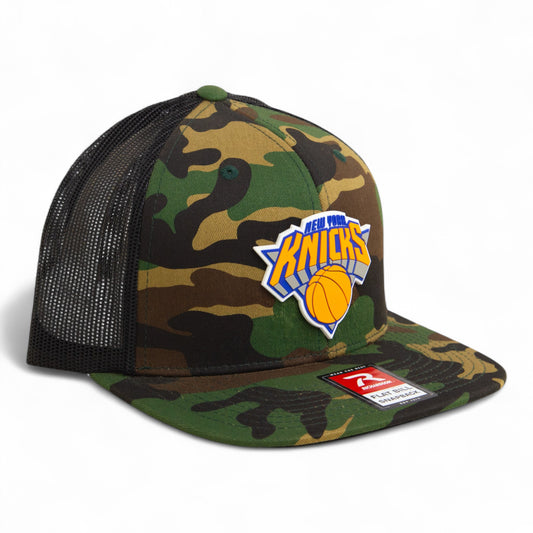 New York Knicks 3D Wool Blend Flat Bill Hat- Army Camo/ Black