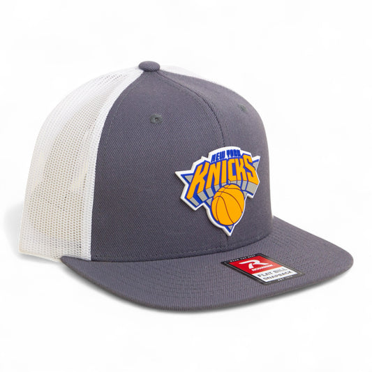 New York Knicks 3D Wool Blend Flat Bill Hat- Charcoal/ White