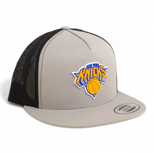 New York Knicks 3D YP Snapback Flat Bill Trucker Hat- Silver/ Black