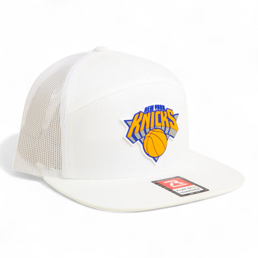 New York Knicks 3D Snapback Seven-Panel Flat Bill Trucker Hat- White