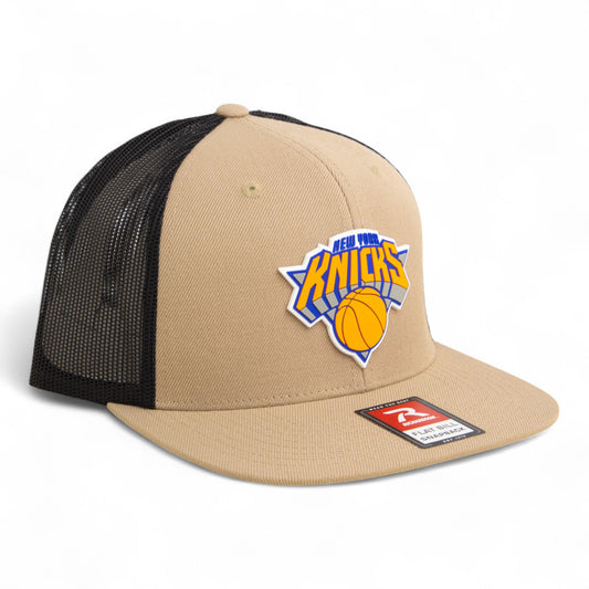New York Knicks 3D Wool Blend Flat Bill Hat- Tan/ Black