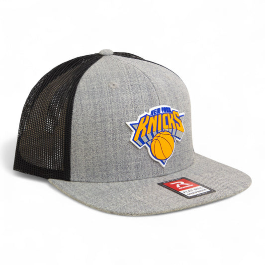 New York Knicks 3D Wool Blend Flat Bill Hat- Heather Grey/ Black
