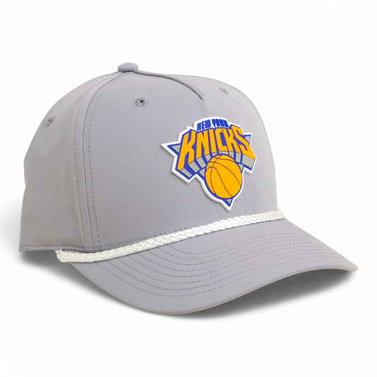 New York Knicks 3D Five Panel Classic Rope Hat- Grey/ White