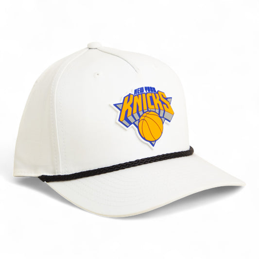 New York Knicks 3D Five Panel Classic Rope Hat- White/ Black