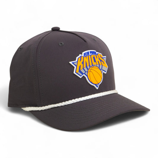 New York Knicks 3D Five Panel Classic Rope Hat- Charcoal/ White