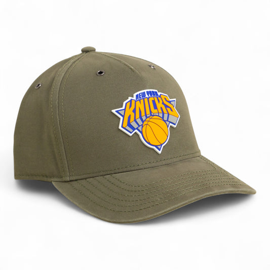 New York Knicks 3D Snapback Canvas Hat- Olive