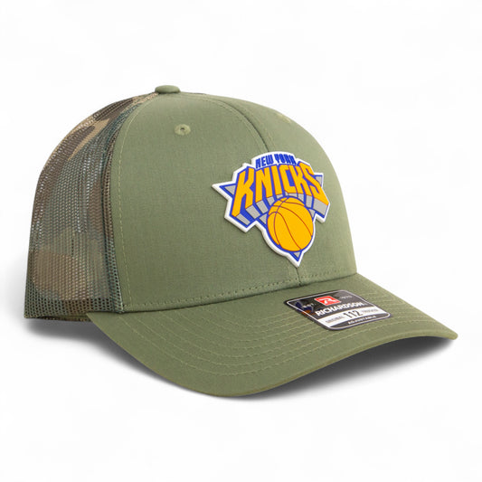 New York Knicks Snapback Trucker Hat- Loden/ Green Camo