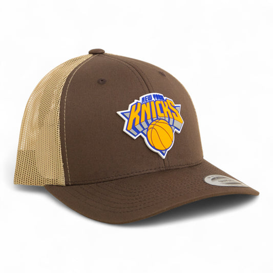 New York Knicks 3D YP Snapback Trucker Hat- Brown/ Tan