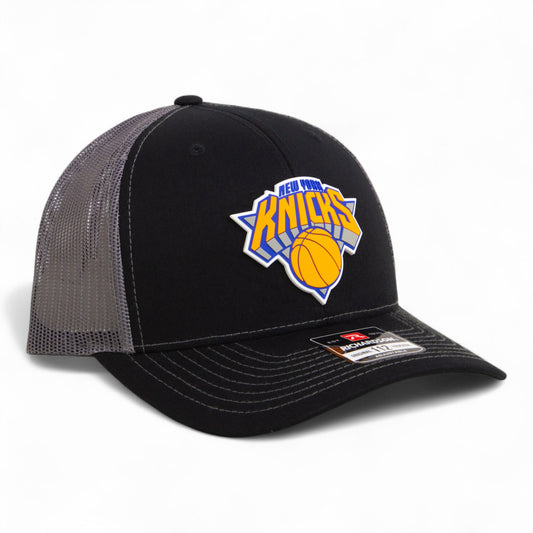 New York Knicks Snapback Trucker Hat- Black/ Charcoal