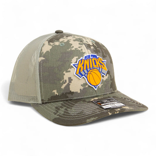 New York Knicks Snapback Trucker Hat- Military Digital Camo